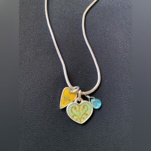 Brighton Silver Piccadilly Necklace with Heart Charms